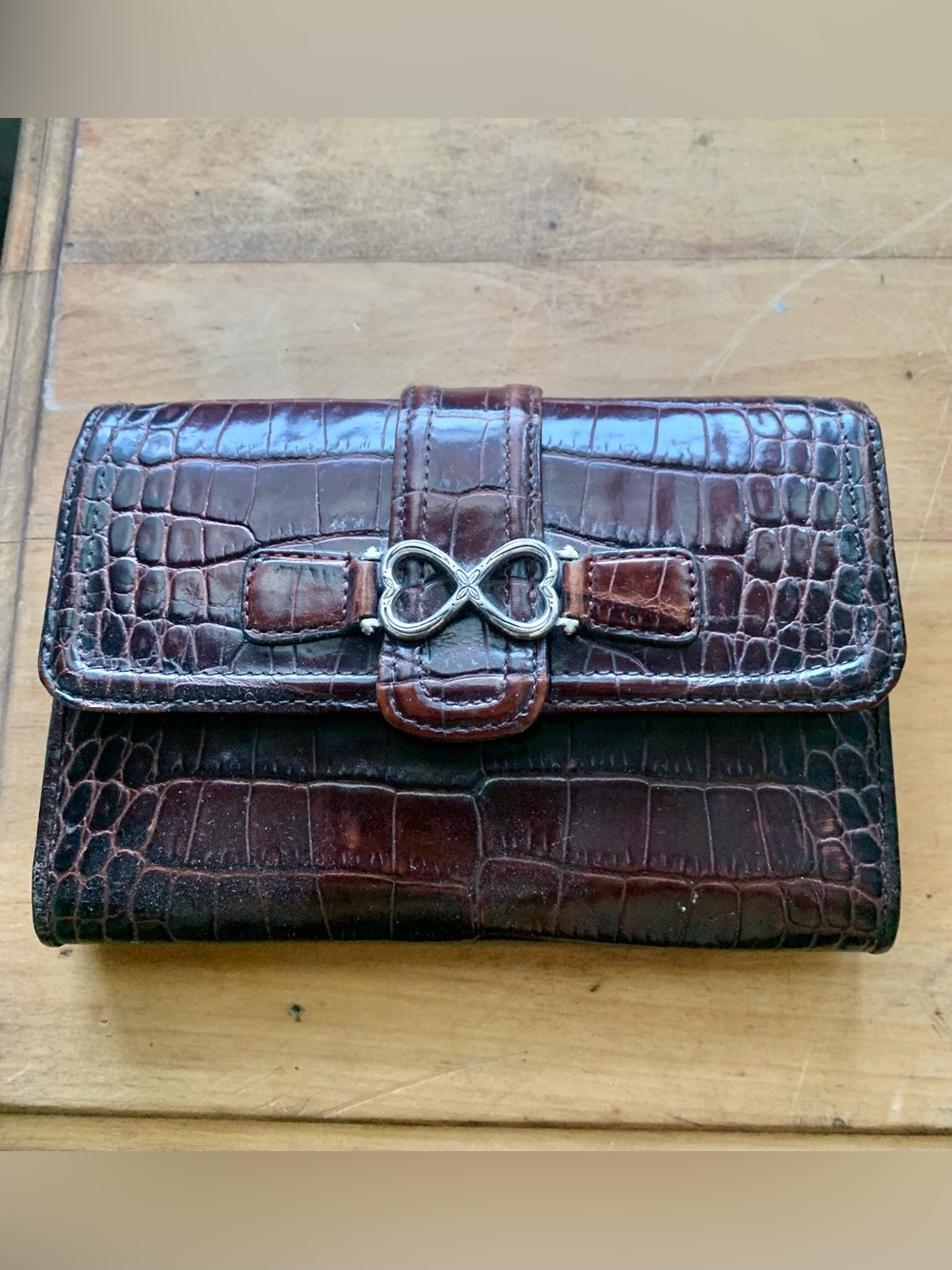 Brighton Brown Checkbook Clutch Wallet Bag